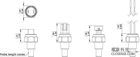 S5TAF S7TAF Temperature Switch Dimension